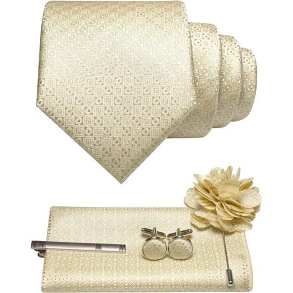 Other - Mens Tie and Pocket Square,Lapel Pin,Cufflinks,Tie Clip Sets with Gift